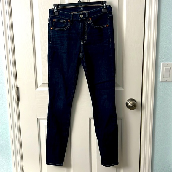 GAP True Skinny Dark Wash Jeans 34 R S NWOT - Picture 1 of 6